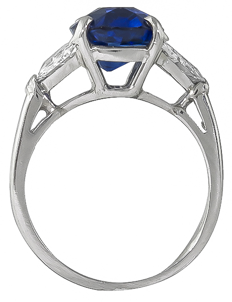 3.17ct Sapphire 0.60ct Diamond Engagement Ring Photo 1