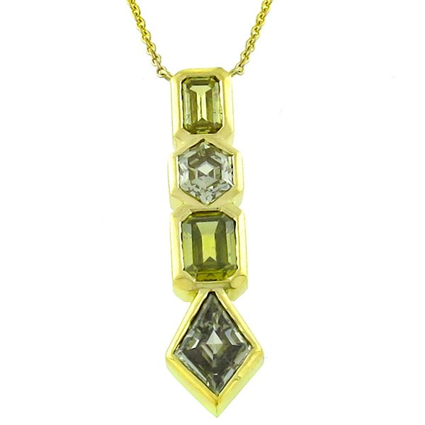 fancy color diamond 14k yellow necklace 1