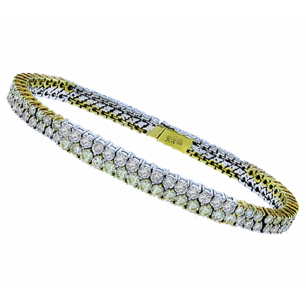 fancy yellow and white  diamond 14k yellow and white  gold bracelet 1