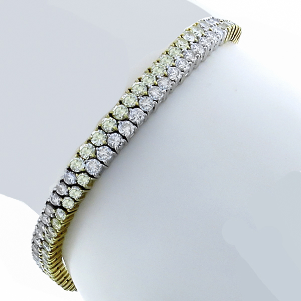 fancy yellow and white  diamond 14k yellow and white  gold bracelet 1