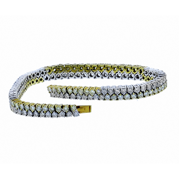 fancy yellow and white  diamond 14k yellow and white  gold bracelet 1