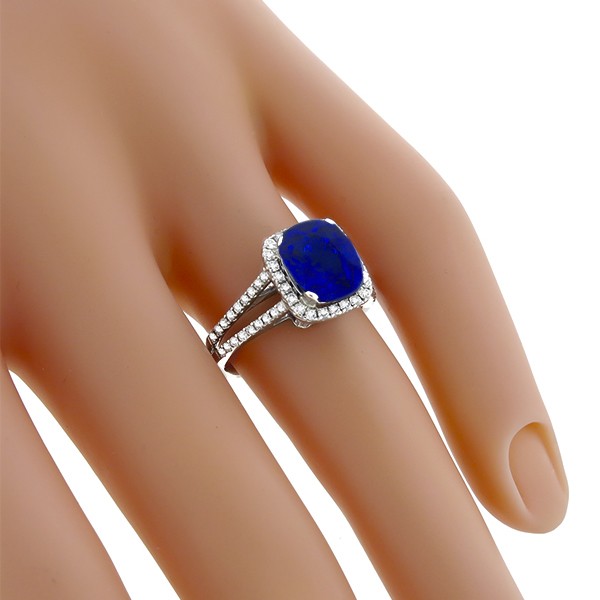 sapphire diamond 18k white gold engagement ring 1