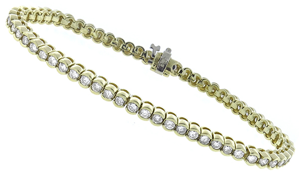 3.60ct diamond gold tennis bracelet photo 1