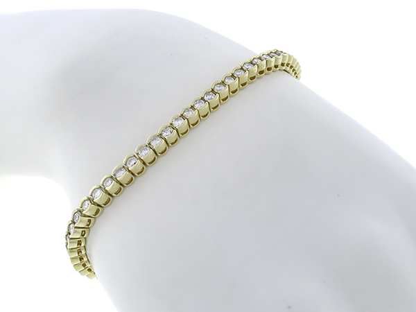 3.60ct diamond gold tennis bracelet photo 1