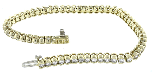 3.60ct diamond gold tennis bracelet photo 1