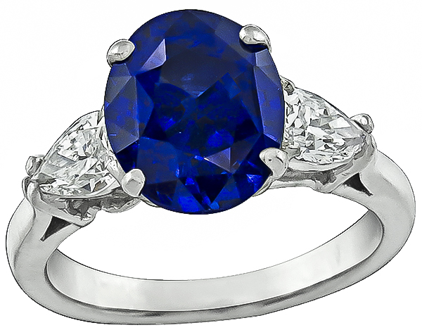 3.99ct Sapphire 0.70ct Diamond Engagement Ring Photo 1