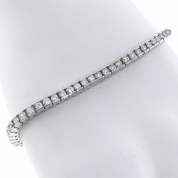  14k white gold diamond tennis bracelet 1