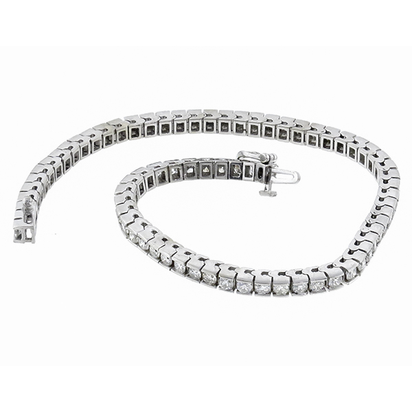  14k white gold diamond tennis bracelet 1