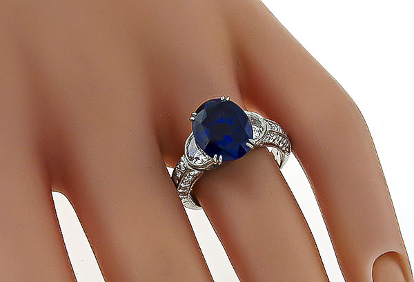 4.71ct Sapphire 1.20ct Diamond Engagement Ring Photo 1