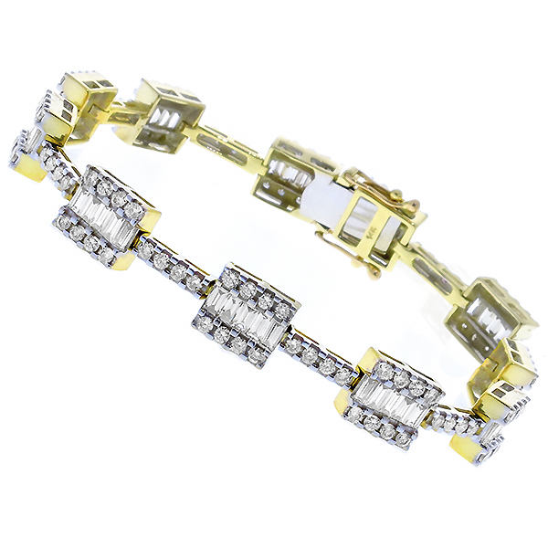 Diamond 14k yellow and white gold bracelet 1