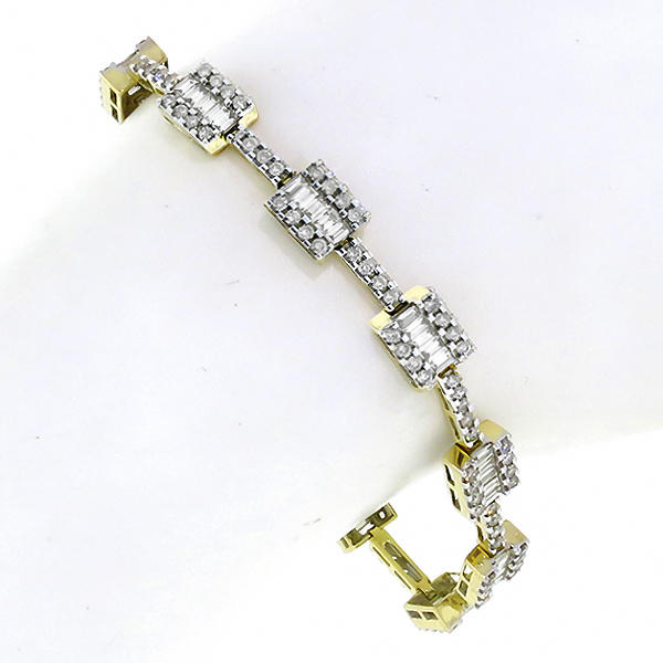 Diamond 14k yellow and white gold bracelet 1