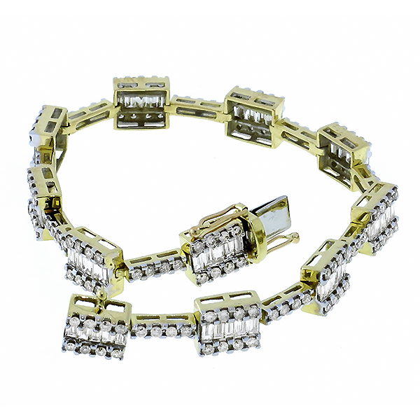 Diamond 14k yellow and white gold bracelet 1