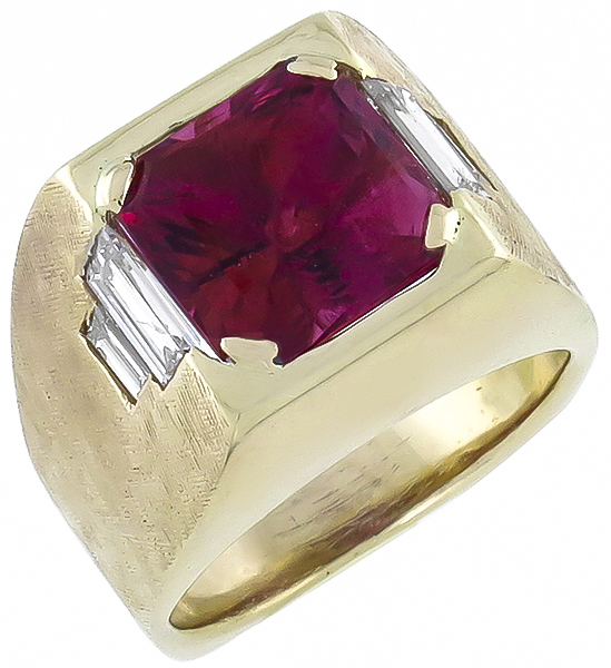 5.21ct pink tourmaline 0.35ct diamond ring photo 1