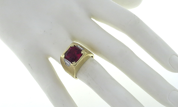 5.21ct pink tourmaline 0.35ct diamond ring photo 1