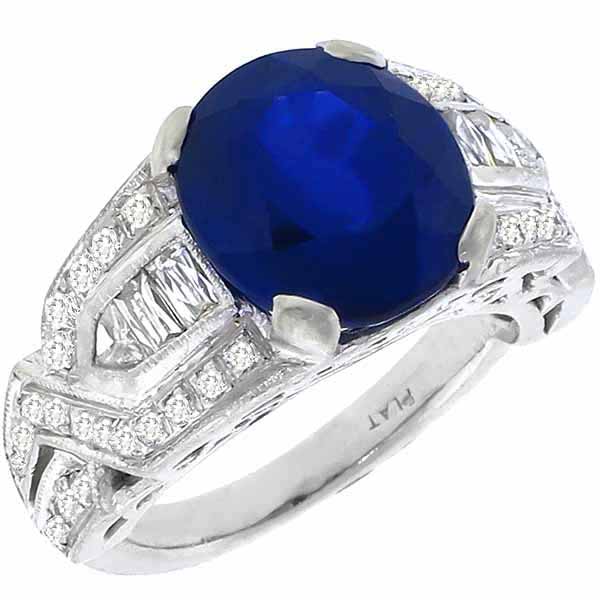 sapphire diamond platinum  ring 1 