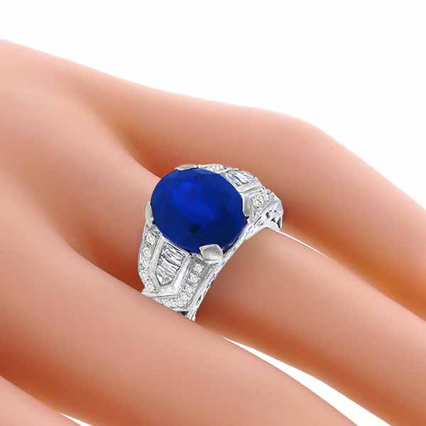 sapphire diamond platinum  ring 1 