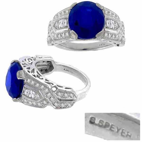 sapphire diamond platinum  ring 1 