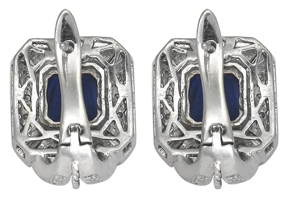 6.80ct sapphire 2.00ct diamond earrings photo 1