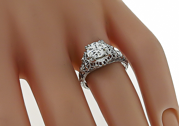 Antique 0.95ct Diamond Engagement Ring Photo 1