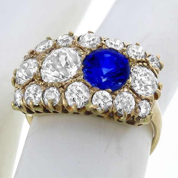  diamond sapphire 14k yellow  gold ring 1 