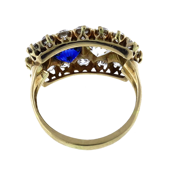  diamond sapphire 14k yellow  gold ring 1 