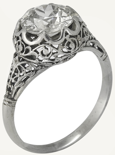 antique 1.56ct diamond engagement ring photo 1