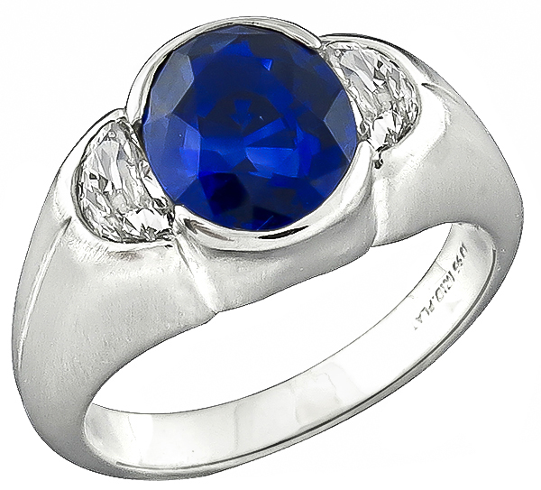 diamond sapphire platinum ring 1