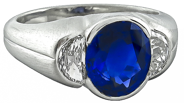 diamond sapphire platinum ring 1