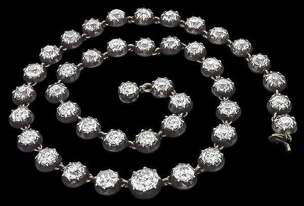 antique 28.60ct diamond necklace photo 1