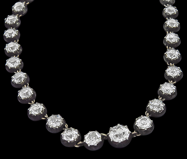 antique 28.60ct diamond necklace photo 1