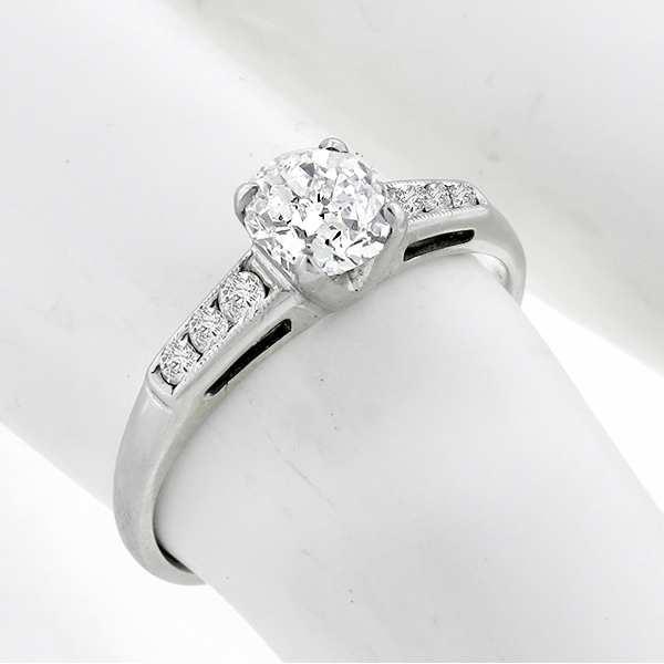  diamond 18k white gold engagement ring  1