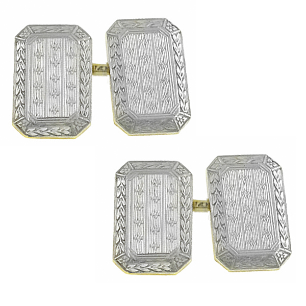 platinum and 14k yellow gold cufflinks 1