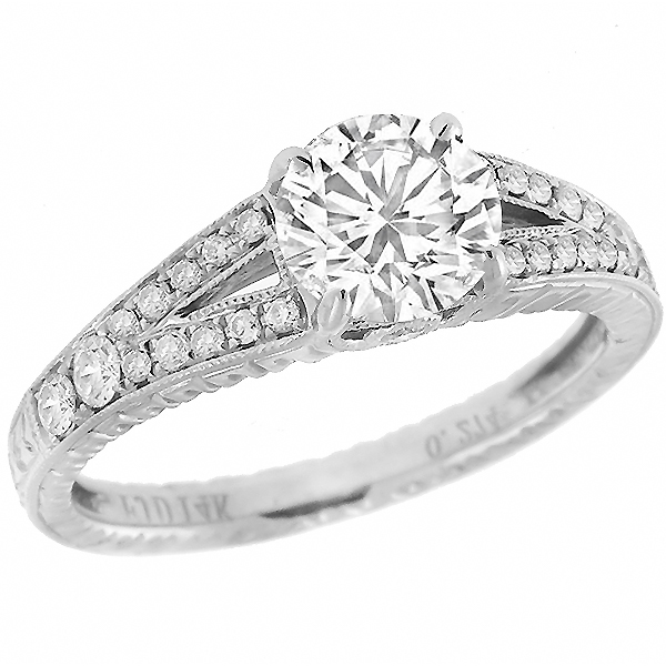 diamond 14k white gold engagement ring  1