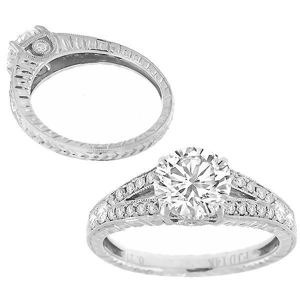 diamond 14k white gold engagement ring  1