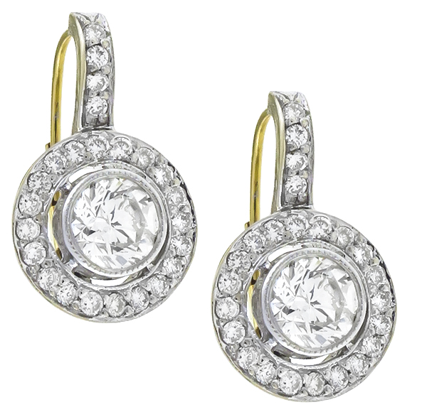  18k yellow and white gold earrings 1