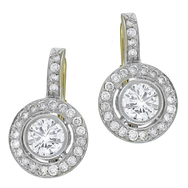  18k yellow and white gold earrings 1