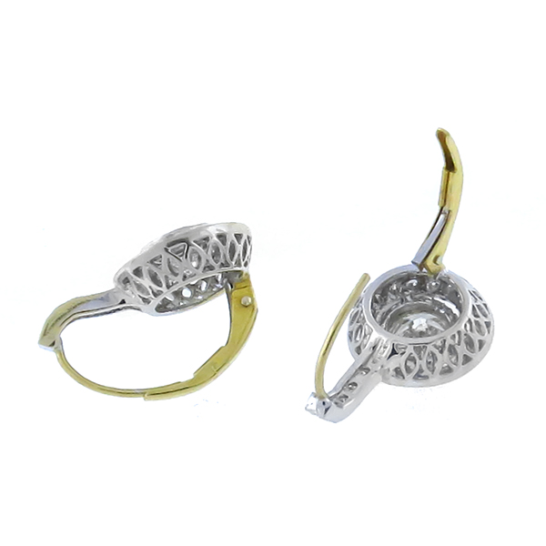  18k yellow and white gold earrings 1