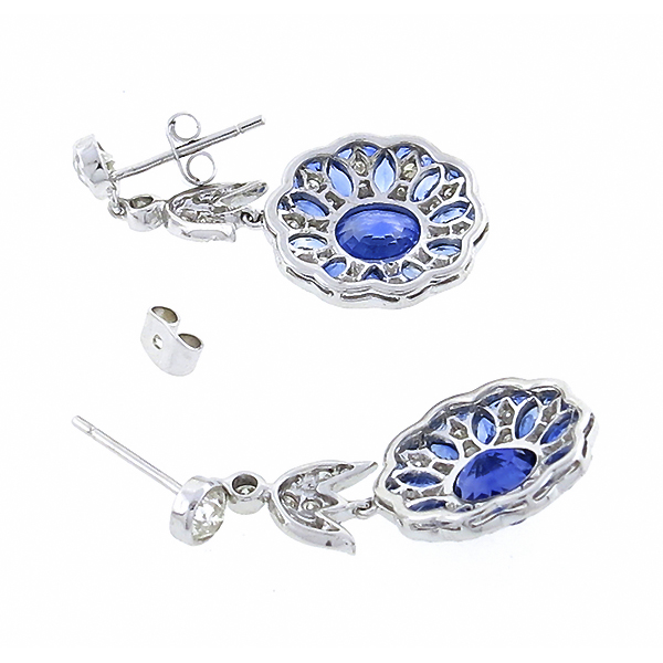 sapphire diamond 18k white gold earrings 1