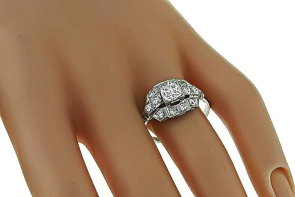 Art Deco 0.71ct Diamond Engagement Ring