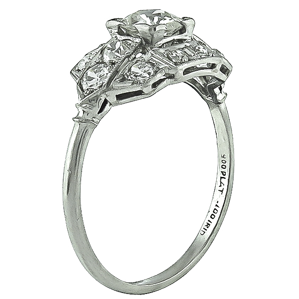 Art Deco 0.71ct Diamond Engagement Ring