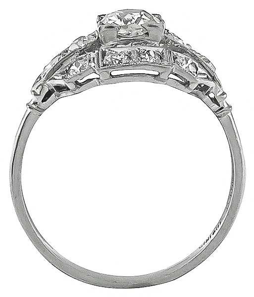 Art Deco 0.71ct Diamond Engagement Ring