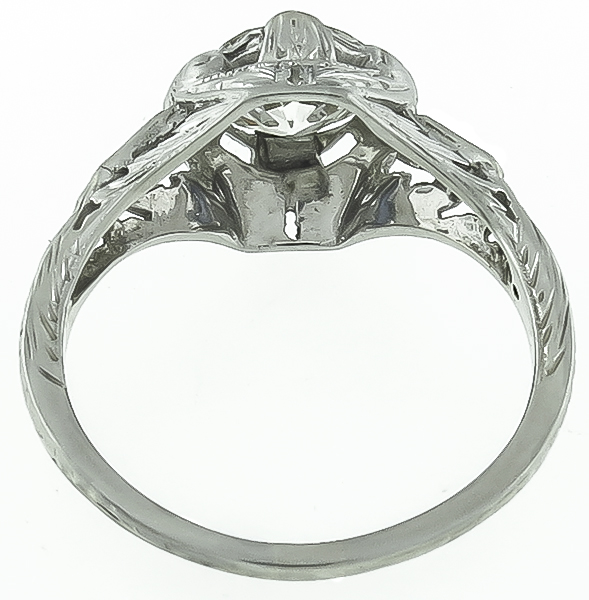 Art Deco 0.90ct Diamond Engagement Ring Photo 1