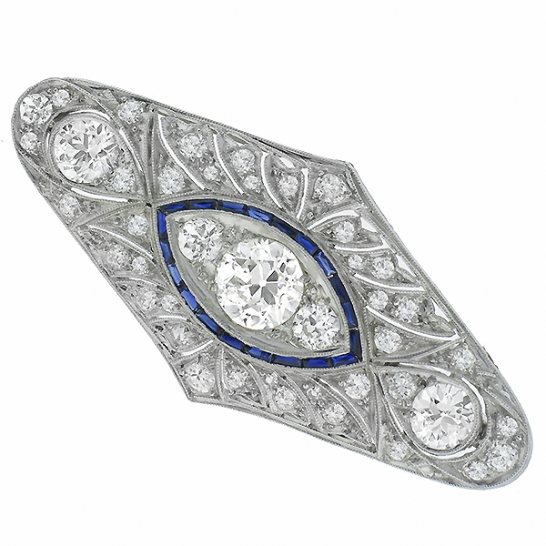 platinum diamond sapphire pin  1