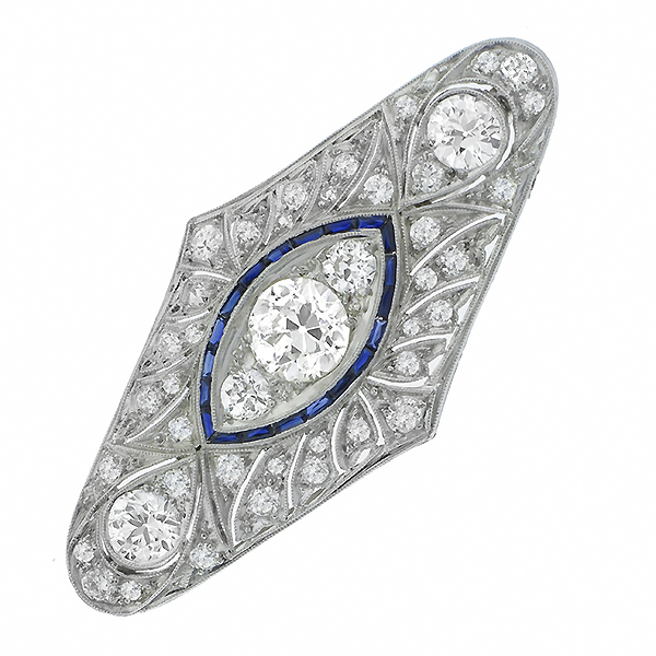 platinum diamond sapphire pin  1