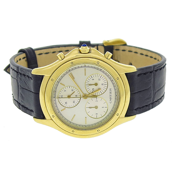 Cartier Gold Leather Watch 