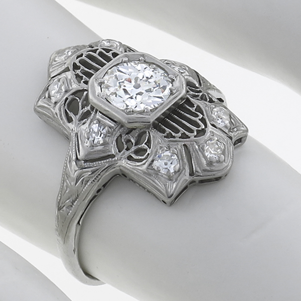 edwardian diamond platinum ring 1