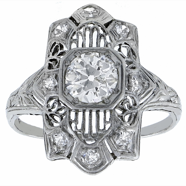 edwardian diamond platinum ring 1