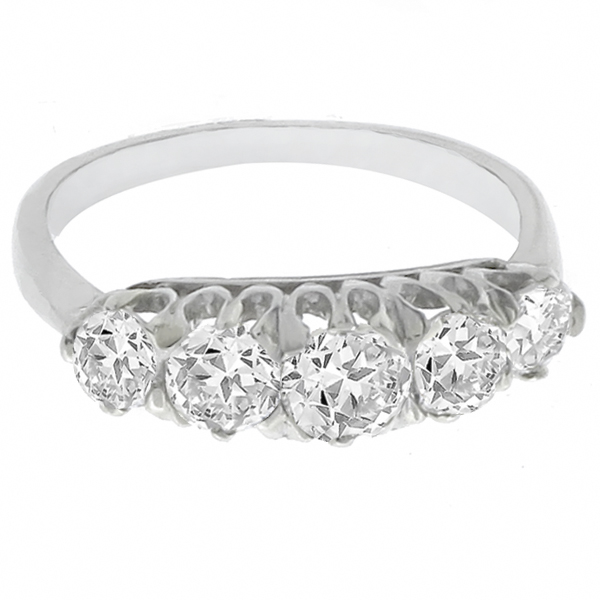 5 stone diamond platinum ring 1