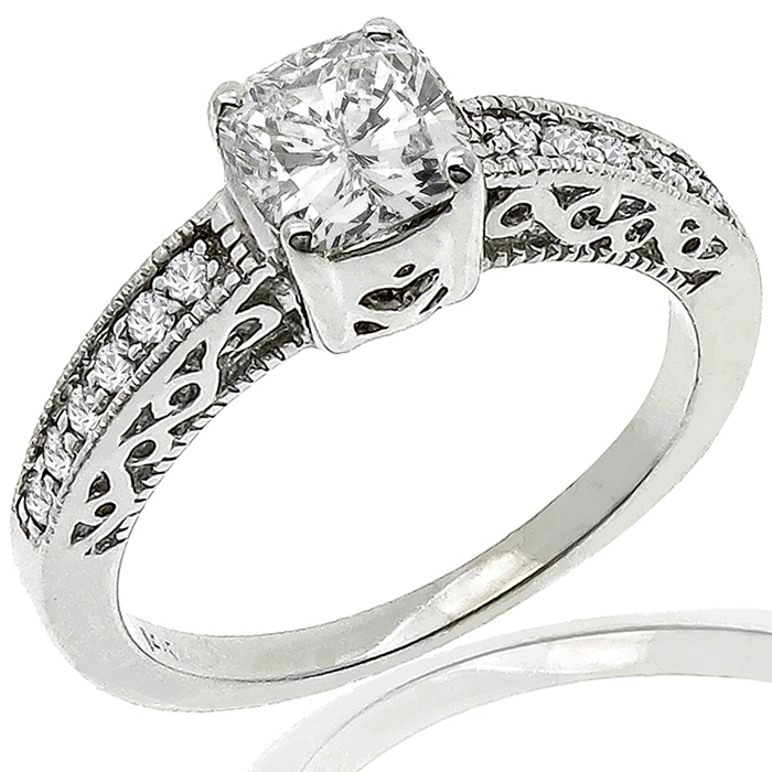 Estate Diamond Gold Engagement Ring & Wedding Band Set 