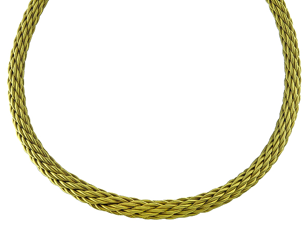 Estate 0.50ct Diamond Gold Twisted Rope Necklace Photo 1